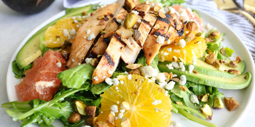 Ensalada de Arúgula y pollo a la naranja