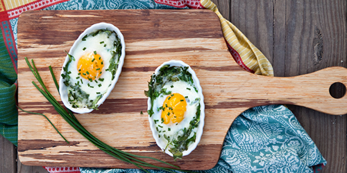 Huevos al horno con Arúgula